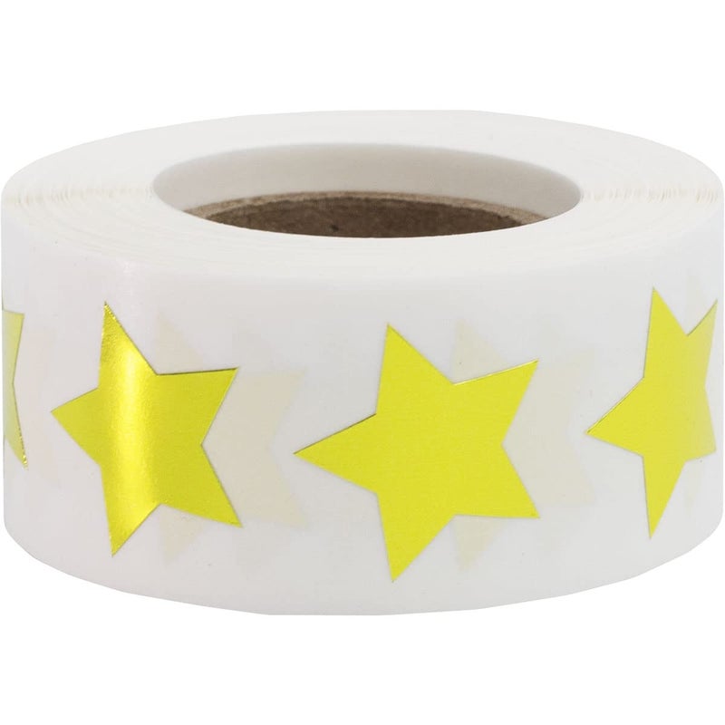 InStockLabels.com Metallic Gold Star Stickers, 3/4 Inch, 500 Metallic Plastic Labels per Roll - Perfect for Rewards, Decorations, and Crafts in Schools, Offices, and Home Use - Image 2
